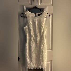 Lulu's Ivory Lace Mini Dress